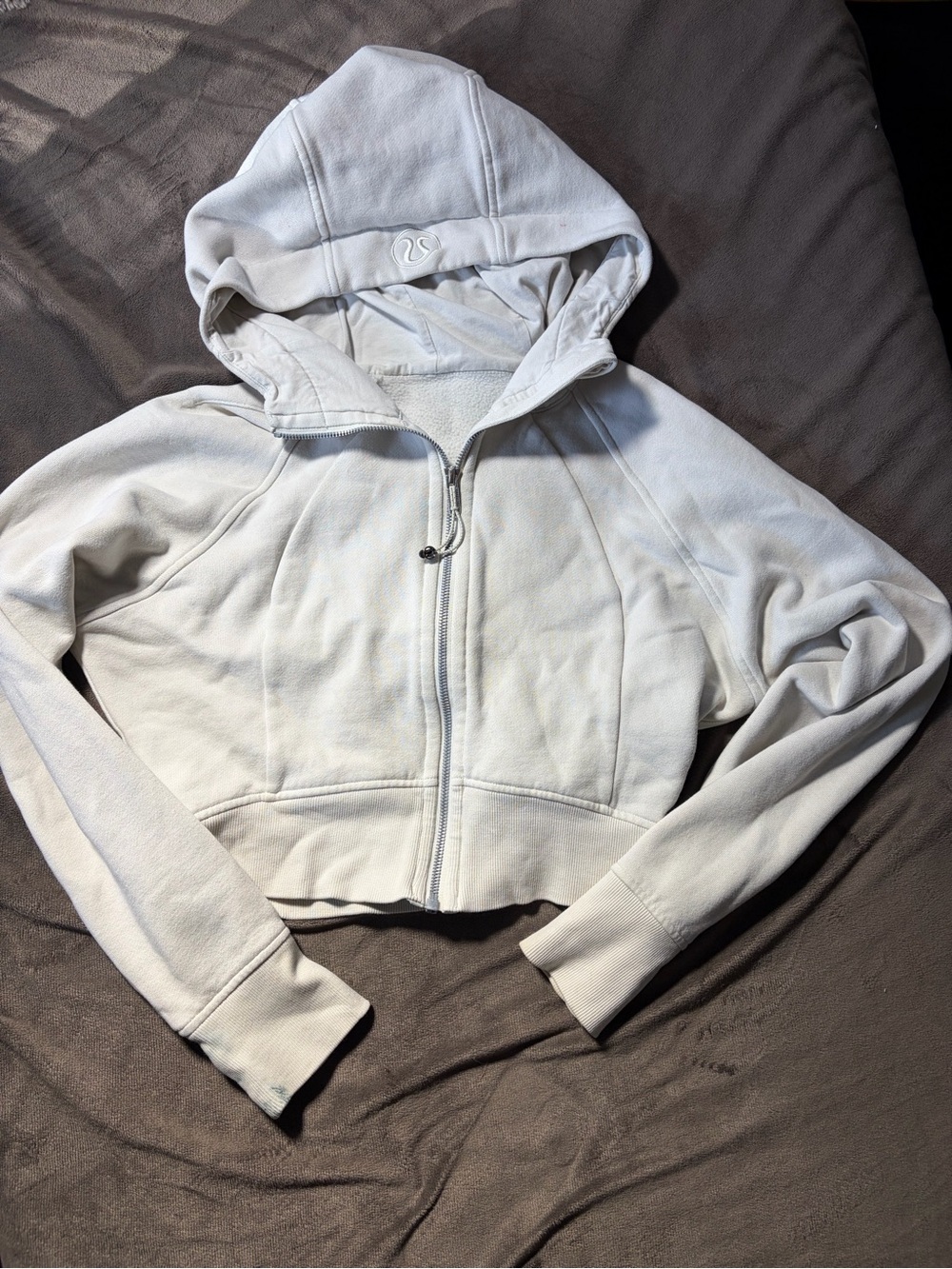 lululemon athletica Light Gray Hooded Full-Zip Jacket